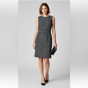 Tory Burch Blue and White Tweed Knee Length Dress XS